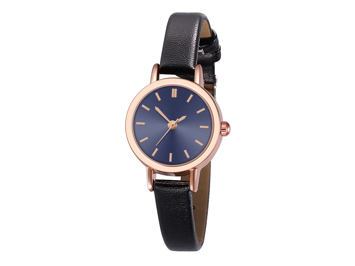 Reloj De Pulsera De Cuarzo Para Parejas (hombre Y Mujer) Con Correa De Pu Azul Y Negra.