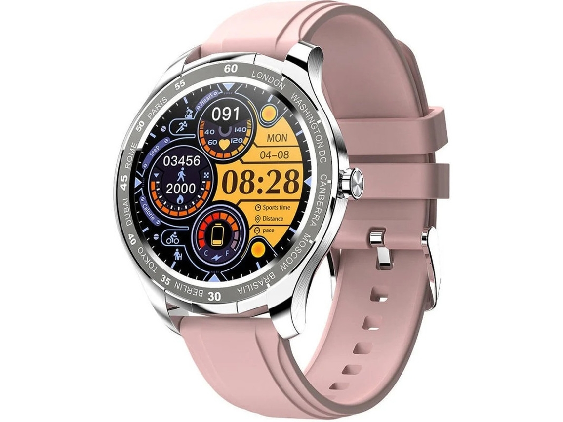 Reloj inteligente Yizhood de 1.3 pulgadas con pantalla táctil, monitor de actividad física, frecuencia cardíaca, IP68, resistente al agua, podómetro (rosa)