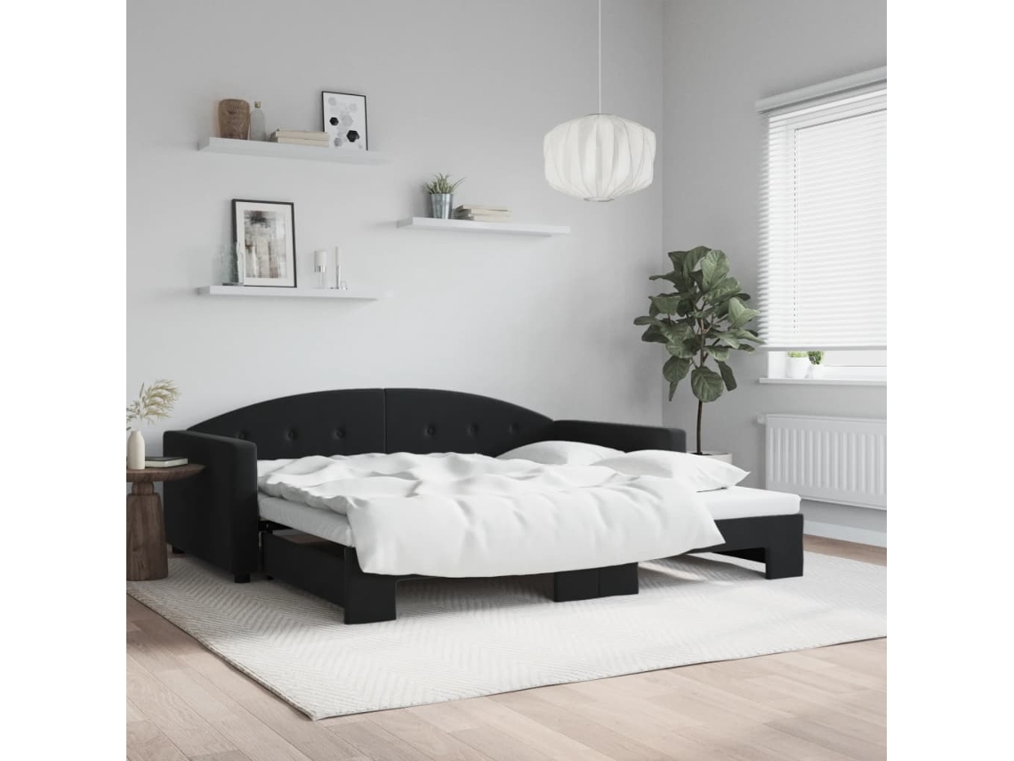 Sofá Cama Nido Terciopelo Negro 100x200 Cm