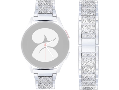 Correa de aleación de aluminio 22mm decoración de diamantes de imitación de tres cuentas de liberación rápida para Samsung Galaxy Watch3 45mm/Huawe...