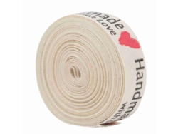 Cinta de algodón natural de 1,5 cm, hecha a mano para envolver regalos.