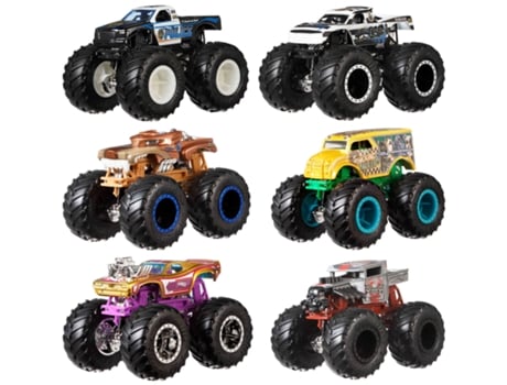 Coche HOT WHEELS Pack 2 Monster Truck (Edad Mínima: 3 Años - 25,5 x 6,5 x 16,5 cm - Artículo Surtido)