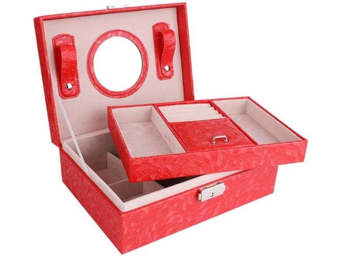 Caja de Joyas WJS Espejo Rojo