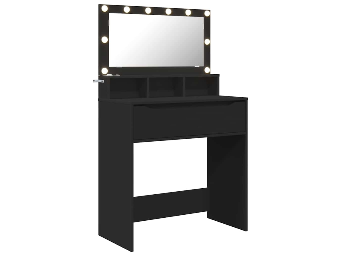 Mesas De Tocador | Mesa De Vestidor De Dormitorio Negro 80 X 39,6 X 135 Cm