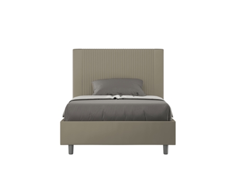 GoyaITYHOME Media Cama Tapizada Sin Somier (120 x 190 cm - Paneles de Melamina y Piel Sintética)