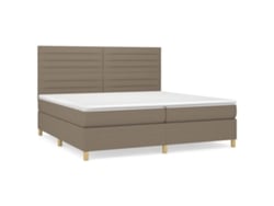 Cama con somier VIDAXL (Gris - Tela - 203 x 200 x 128 cm)