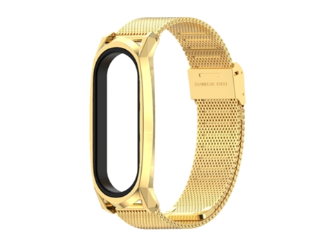 Correa de reloj inteligente para Xiaomi Mi Band 6/5/4/3 Mijobs Milan Buckle GT Correa metálica de acero inoxidable (Oro)
