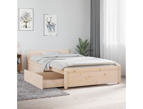 vidaXL Estructura de cama con cajones 90x190 cm 3FT individual