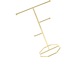 Soporte multifuncional grande de hierro chapado en oro y de varias capas para exhibir collares y pendientes. SFUSHOS