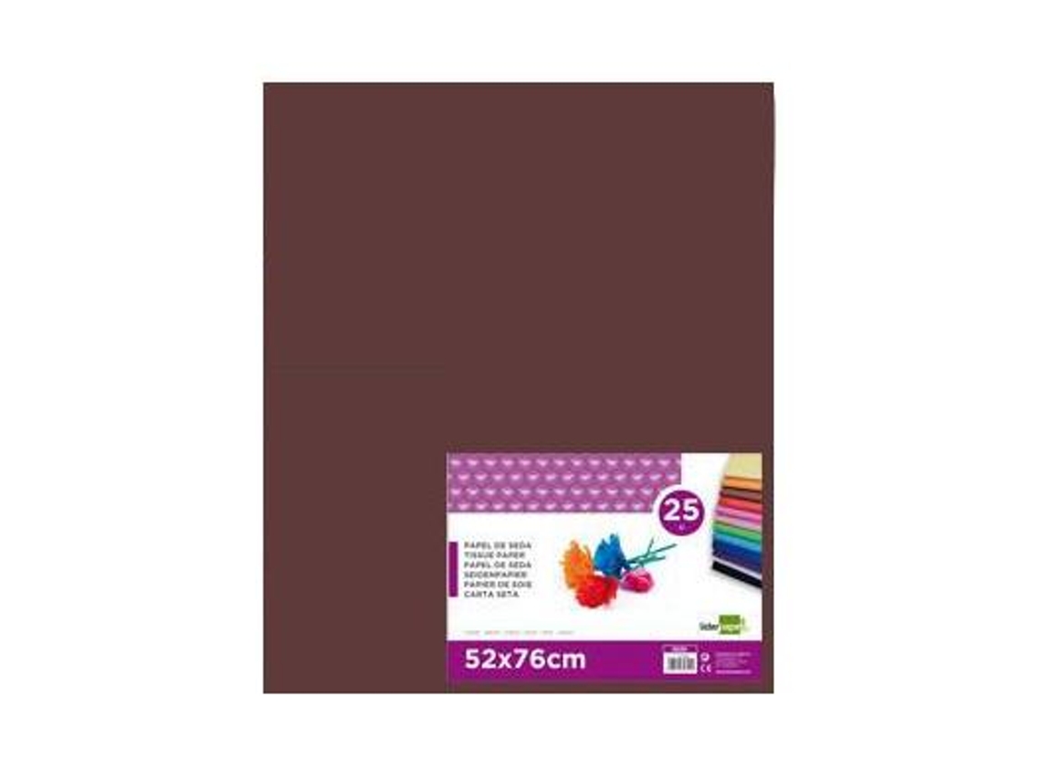 Liderpapel Papel Seda 52 X 76 Cm 18 Grs Marron Pk. 25 páginas