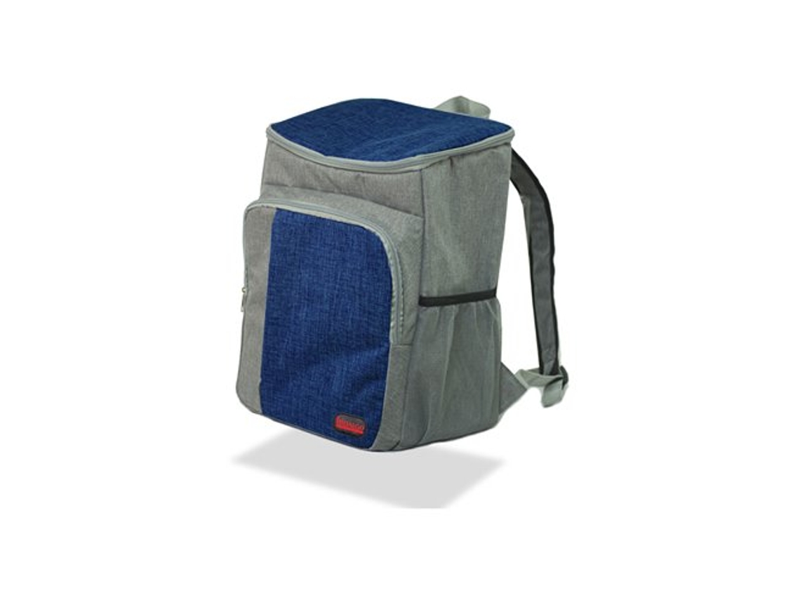 Mochila Frigorífica De 20 Litros De Capacidad Con Varios Compartimentos Color Azul Y Gris Con Asas Ajustables Y Revestimiento Is