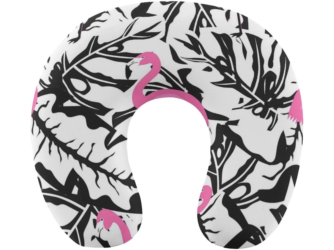 Almohada Viaje Flamingo Black Espuma Viscoelástica Viscoelástica Fácil Relajación Cómodos Familia.brfácil