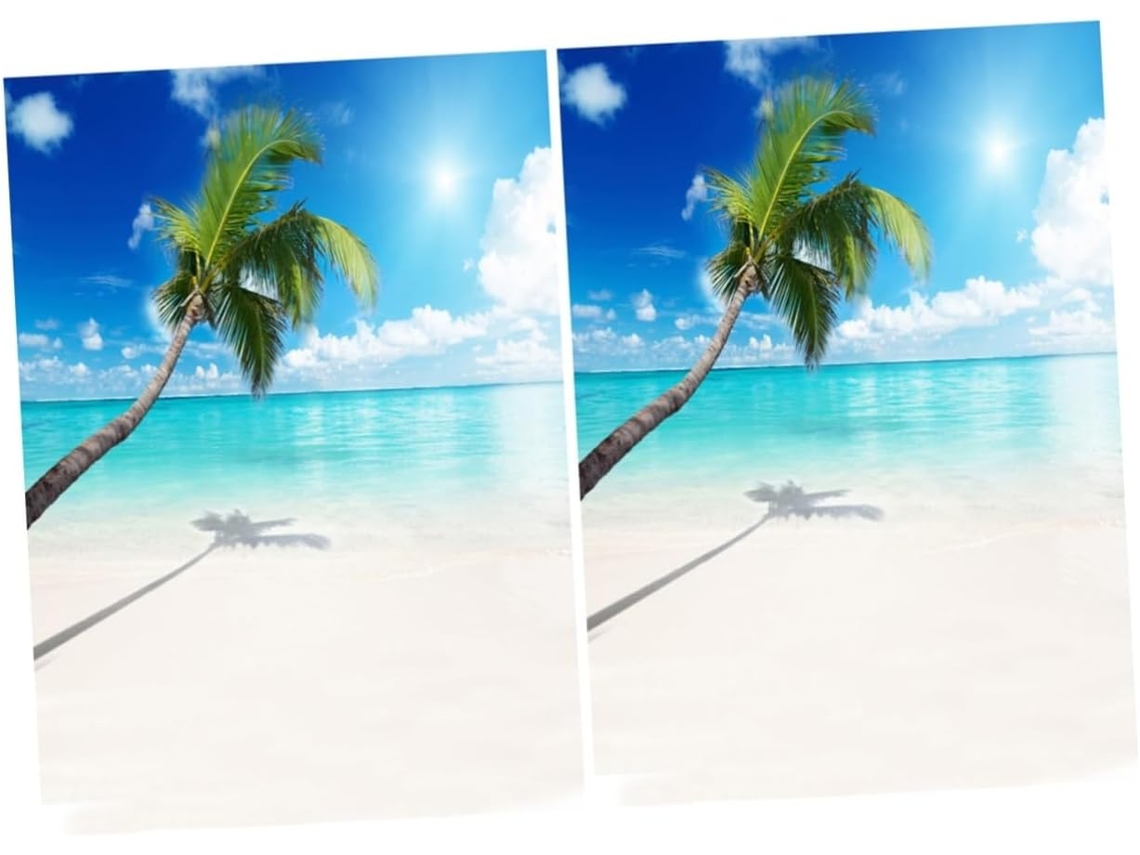 Juego De 2 Fondos Para Fotografía De Playa De 90 X 150 Cm, Con Efecto De Estampado Costero.