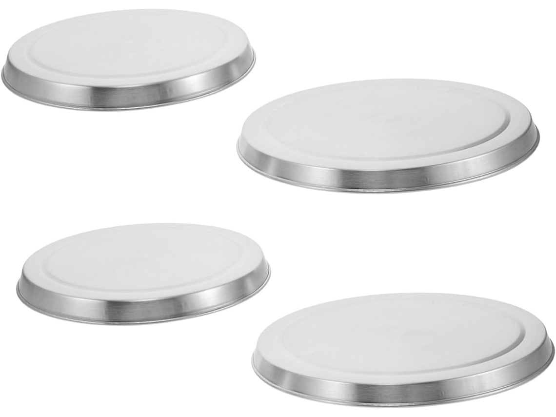 Juego de 4 alfombrillas de acero inoxidable para estufas eléctricas, accesorios de cocina multifuncionales.