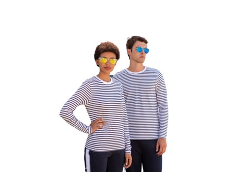 Sudadera Unisex SKINNI FIT Larga Rayas Azul (2XS)