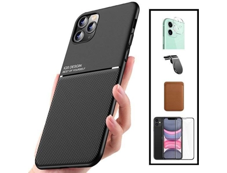 Carcasa + Protector + Soporte L Safe Driving + Magnetic Wallet iphone 13 PHONECARE Magnetic Lux Negro 89145