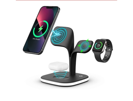 Soporte Cargador YDCY WXCD-221025-9FM Magsafe Wireless(iPhone Apple Watch/Airpods - Negro)
