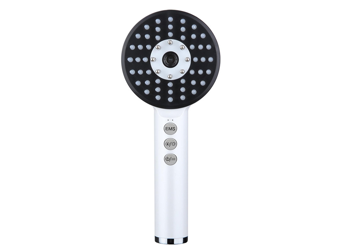 Cepillo de masaje portátil con terapia de luz roja, carga USB, para hombres y mujeres.