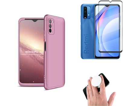 Carcasa, Protector y Popsocket Xiaomi Redmi 9T Slim armor 360º Rosa
