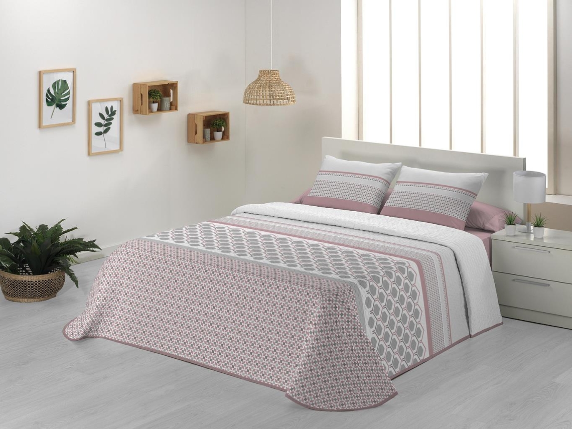 Colcha JVR Haiti (Poliéster - Rosa - 250 cm)
