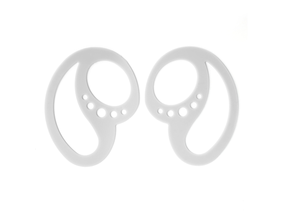 Par de almohadillas de silicona para auriculares Bluetooth, color gris plateado