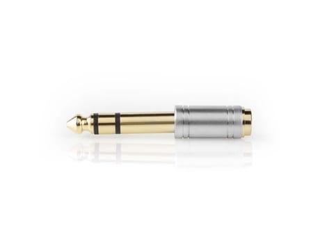 NEDIS Adaptador Audio Estéreo 6 35 Mm Macho a 3 5 Mm Hembra Recto Chapado En Oro Metal Plata 1 Unidad