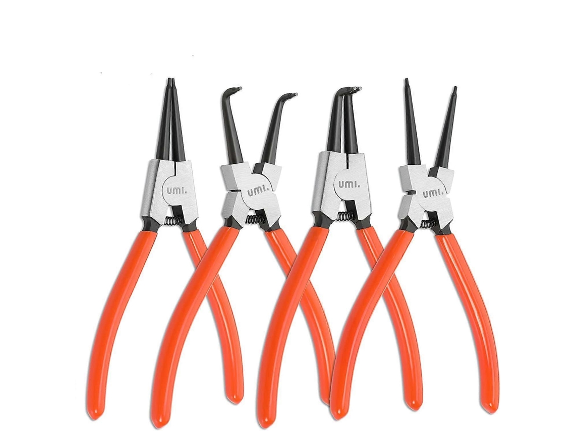 Set De 4 Alicates De Retén Internos Y Externos, Longitud 180mm, Punta 1.6mm Con Bolsa Impermeable