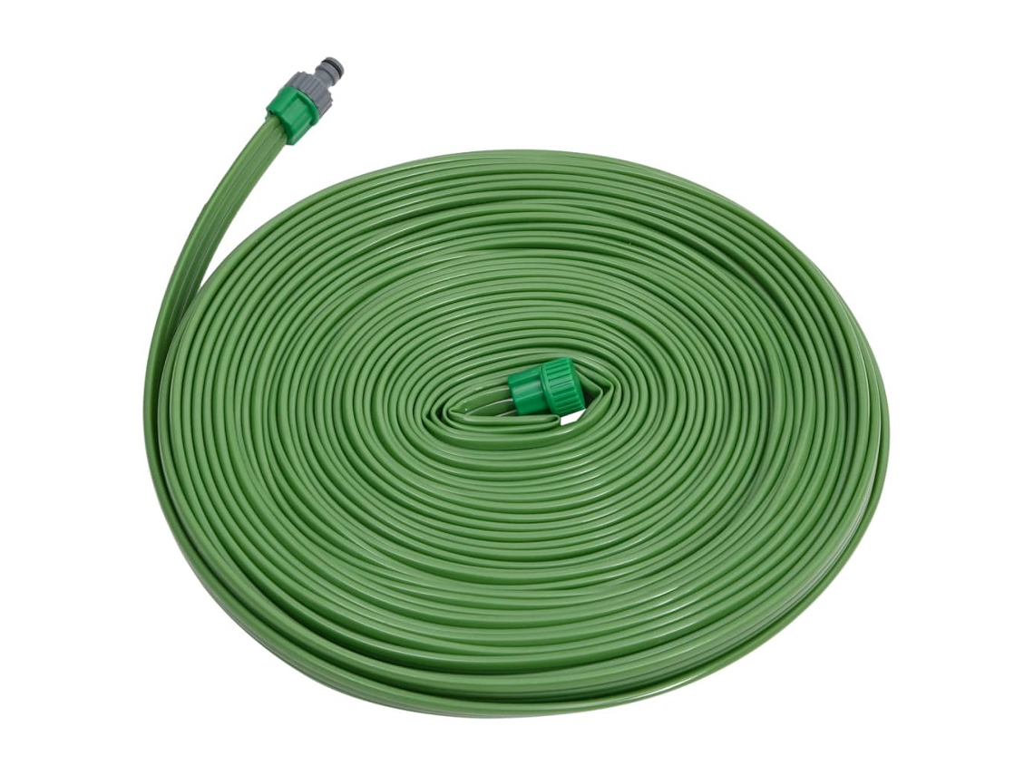 Manguera de riego de 3 tubos y 15 m, PVC verde, DKD, para decoración del hogar