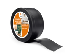 Zócalo de PVC 100x25 mm, 10 m, flexible, suave, color negro Quest