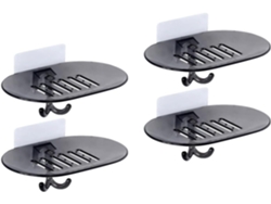 Juego de 4 organizadores de pared de plástico con drenaje y caja impermeable para baño y cocina, Slowmoose