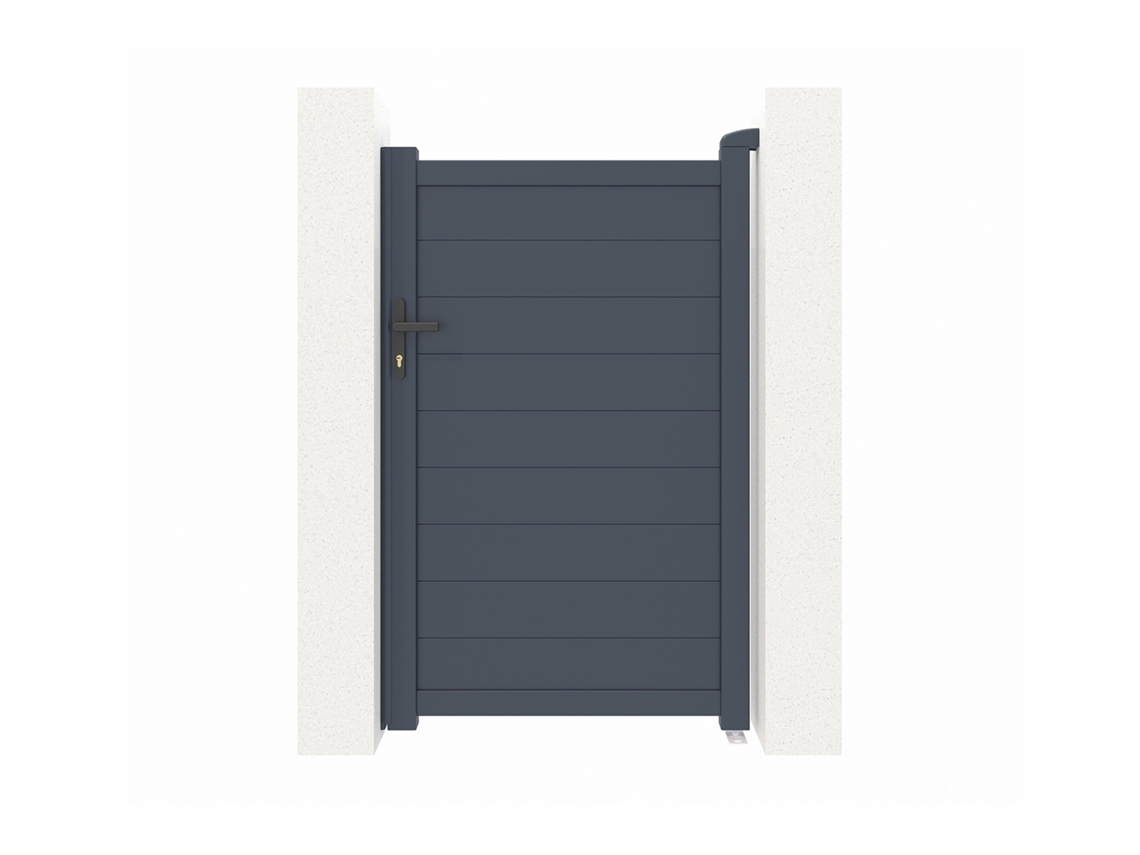 Puerta peatonal gris EIGER 1m H.160cm