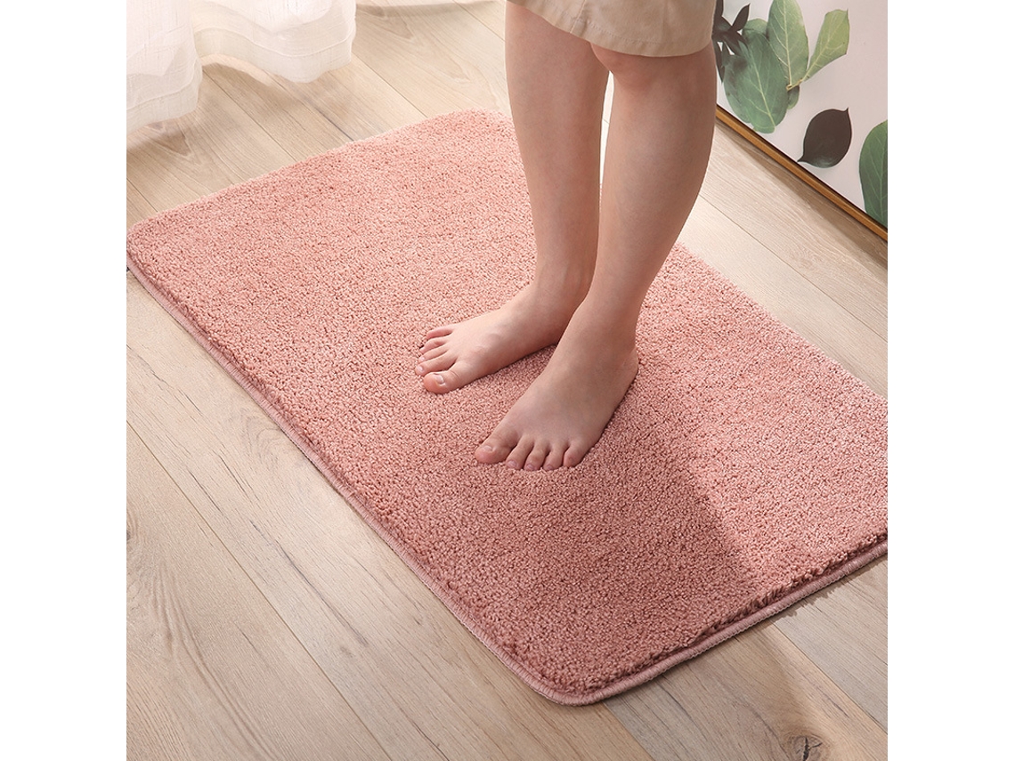 Alfombra de Baño LUUCOZK Antideslizantes Absorbentes Decoración Baño Secado Poliéster Rosa (60x90cm)