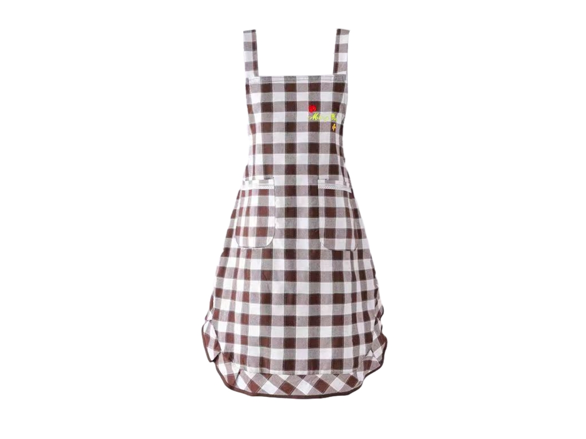 Delantal Femenino De Moda Polyester Con Doble Bolsillo Para Cocina Y Trabajo Estilo Occidental Bonito
