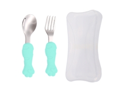 Set de tenedor y cuchara para bebé - Utensilios de entrenamiento de silicona NEVEANCE