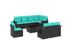 Maison Exclusive - Conjunto De Sofá De Jardín De 9 Piezas Con Cojines, De Poliratán Negro