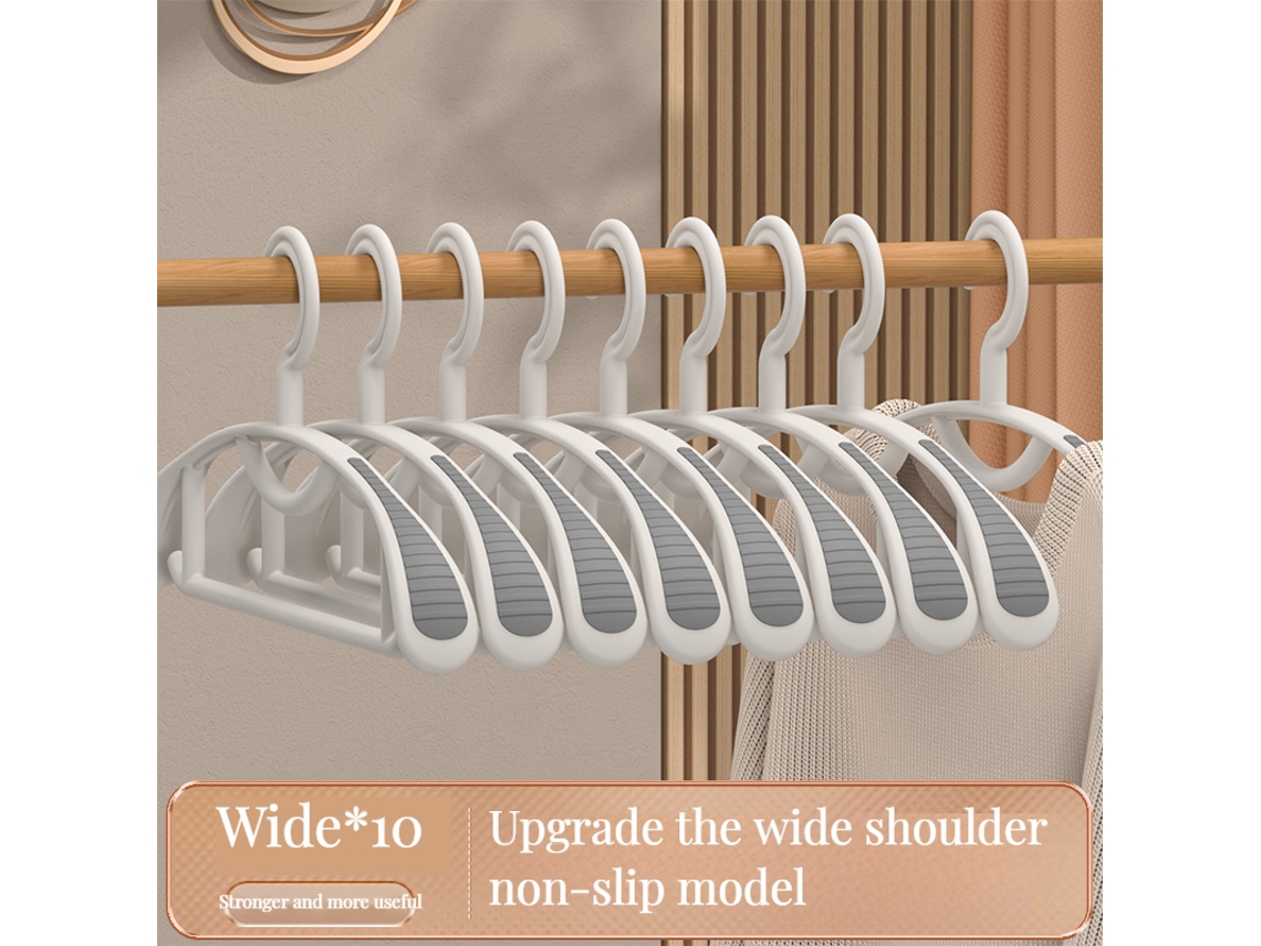 10 Pçs Cabides De Roupas Premium Que Economizam Espaço Rack De Secagem De Roupas Branco 