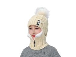 Gorro de lana para mujer 2026 con cierre en el cuello y capucha, chaqueta abrigada para deportes al aire libre.