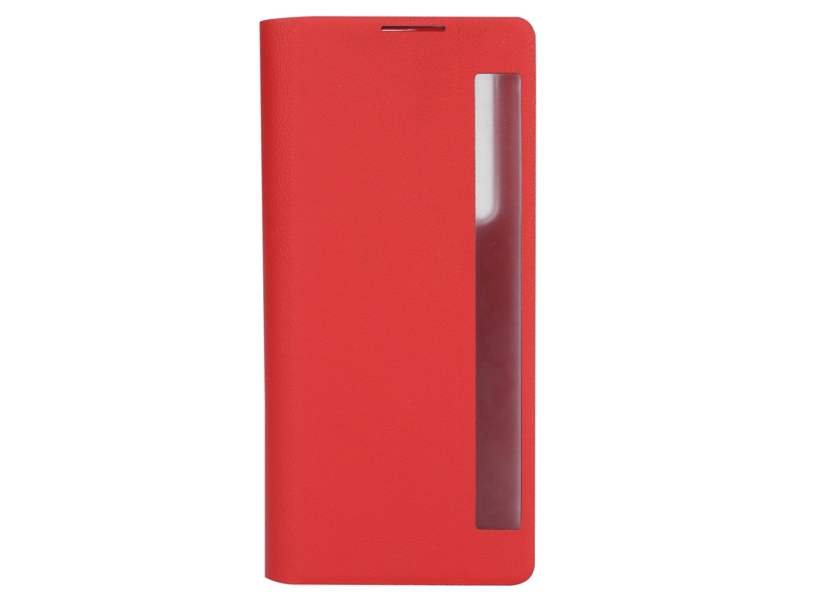 Capa De Couro Flip Com Janela Inteligente E Suporte Para Huawei Mate X2 Vermelha