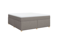 Maison Exclusive - Cama Box Spring Con Colchón Tela Gris Taupe 180x200 Cm
