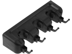 Soporte Escobas 4 Orificios Estante Guardar Utensilios Limpieza Fregonas Plástico Pp Negro Baño