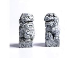 2026-decoración De Acuario Jardín Asiático Mini Estatua De Feng Shui Perro (par/pequeña)