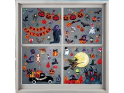 2026-decoraciones De Ventana De Halloween Con Calabaza, Araña, Fantasma Y Bruja Para Fiestas 9 Hojas