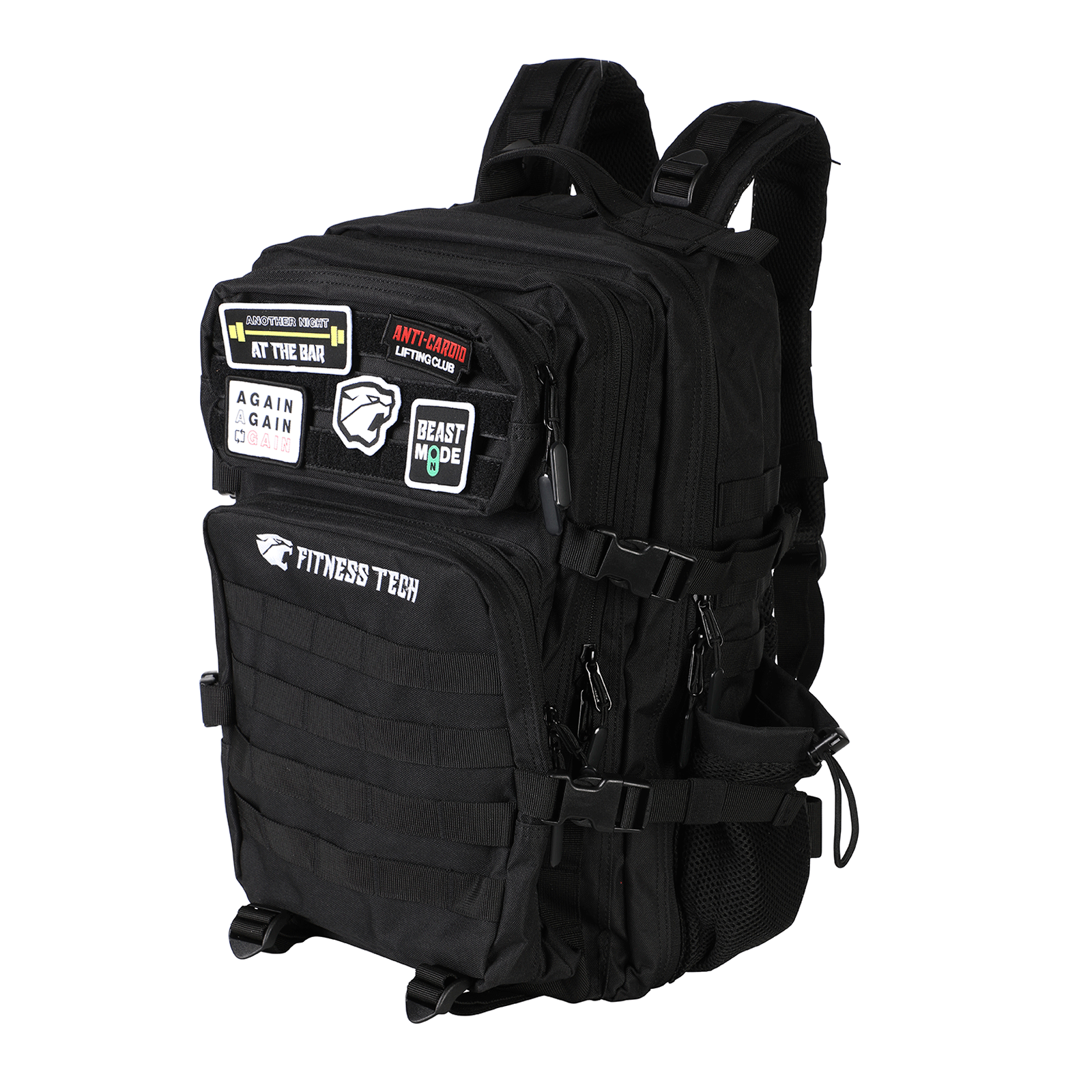 Mochila táctica negra de 45 l con sistema Molle impermeable para deporte y viajes, tecnología fitness