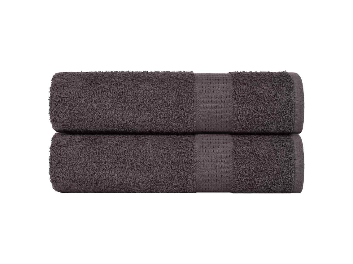 Toallas De Mano 2 Piezas Antracita 50x100cm 360gsm 100 Algodón Wsd367572