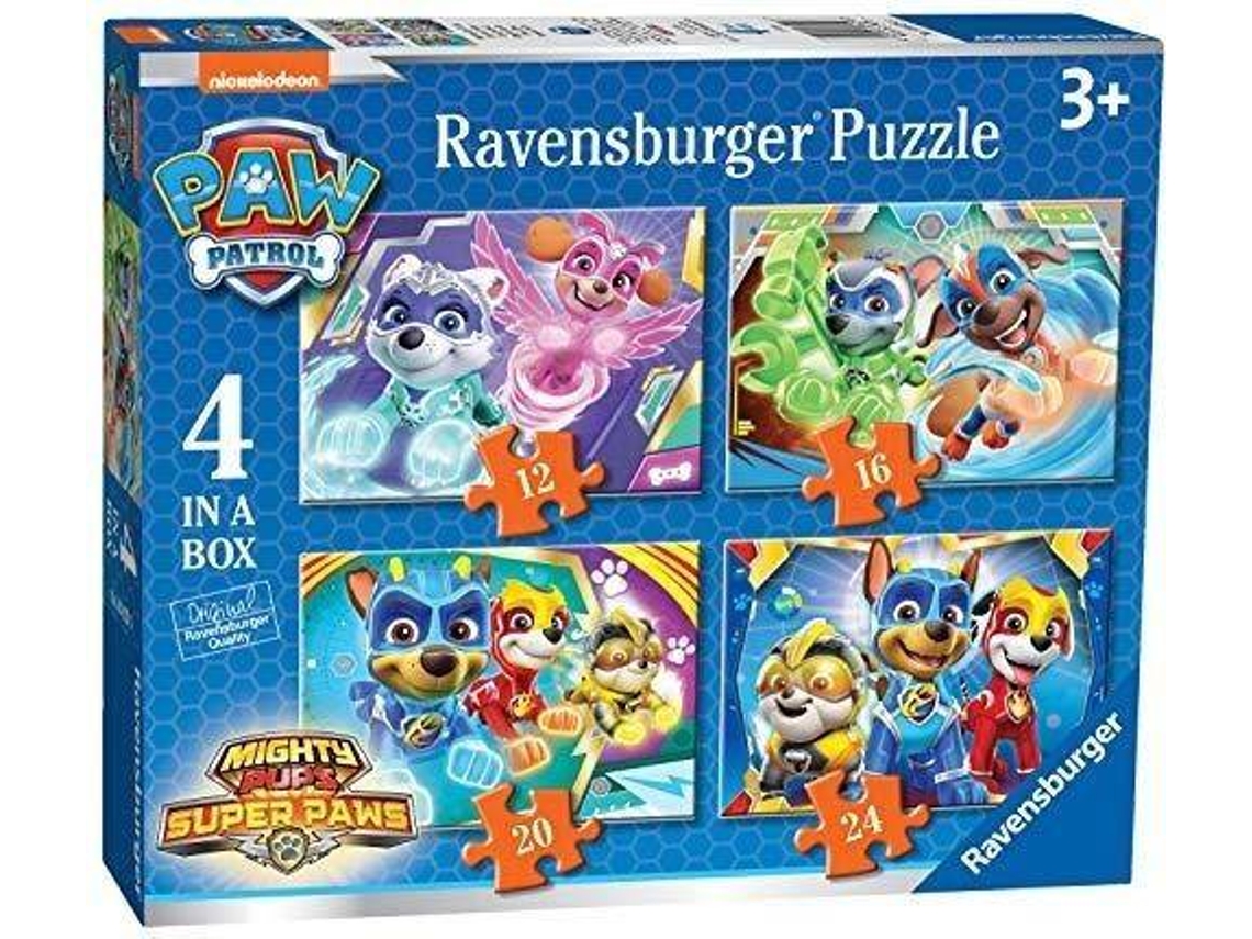 4 Puzzles RAVENSBURGUER Patrulla (Edad Mínima: 3 Años - 12, 16, 20 y 24 Piezas)