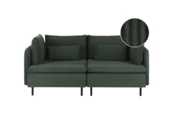 Sofá Modular De 2 Lugares Estofado Beliani Egeris De Bombazine Verde 172x94x80
