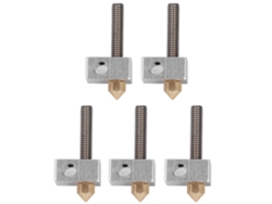 Juego de 5 boquillas de latón, collarín de tubo, bloque calefactor y piezas de hotend para extrusor para impresora 3D Anet A8 A2