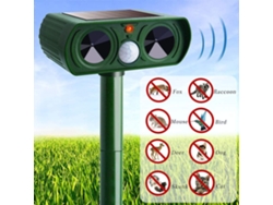 Repelente Solar Ultrasónico Para Fauna Silvestre Con Led, Material Duradero, Fácil De Usar, Color Verde Césped.