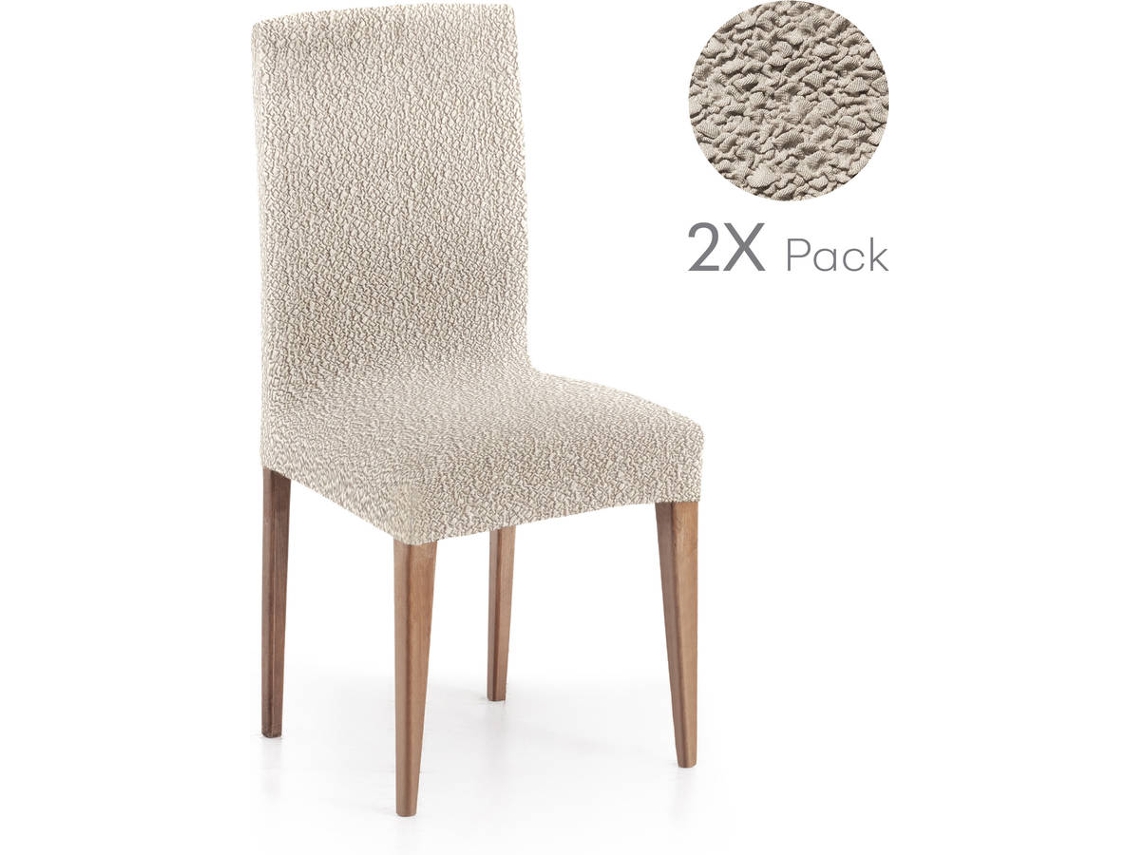 Pack de 2 Fundas Elásticas para Silla MILICA Spongy Marfil (40x70 cm)