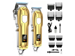 Kit Profissional Sem Fio,aparador De Cabelo Com Led, Recarregável Via Usb Dourado Hexinyigjly